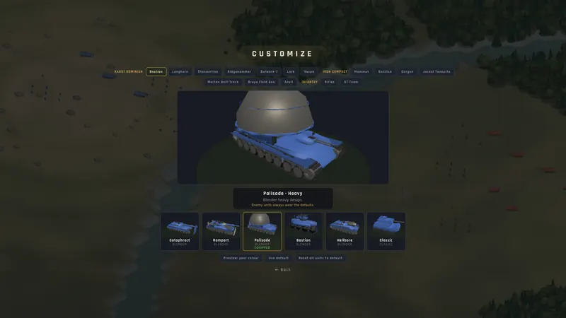 Vehicle customization screen